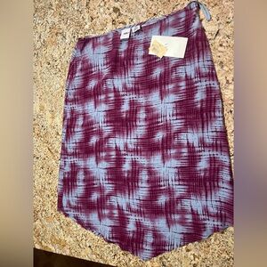 Women’s Armani Exchange Burgundy and Light Blue 100% Silk skirt NWT